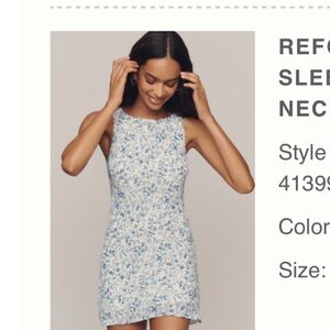 Reformation Blue and White Floral Tank Top